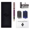Wordsworth & Black Fountain Pen Set, 18K Plated Medium Nib, 24 Pack Ink Cartridges, Ink Refill Converter & Gift Box, Gold Finish, Calligraphy, [Velvet