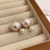 Double-Sided Big Small Pearl Ball Stud Earrings For Women Temperament Earrings Elegant Ladies Party Banquet Jewelry Gift