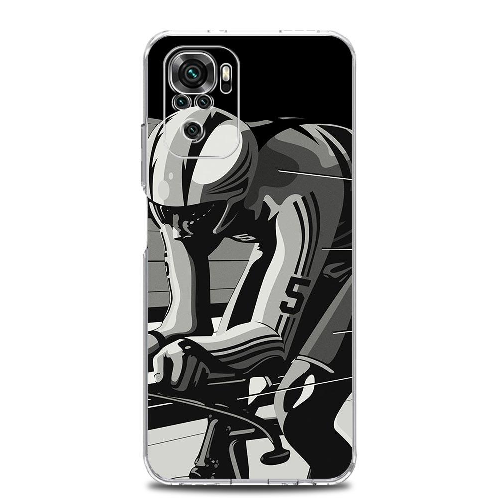 Чехол для телефона для Xiaomi Redmi Note 15 14 13 12 4G 10 11 Pro Plus 5G 14C 13C 12C 10C 7 Прозрачная крышка Горный велосипед Велоспорт искусство