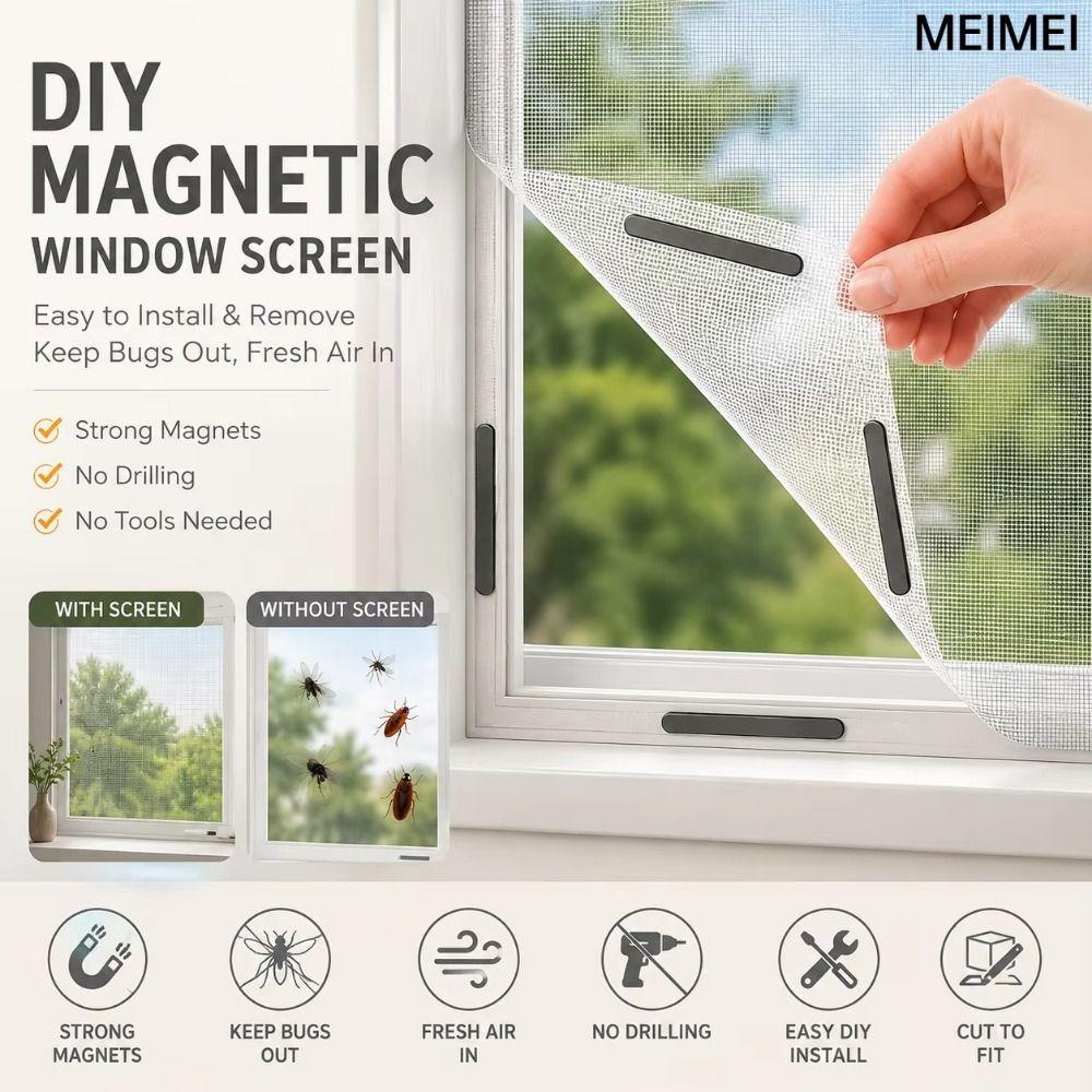 Adjustable Size Window Flyscreen Insect Proof Window Screen Cover Apartment Use