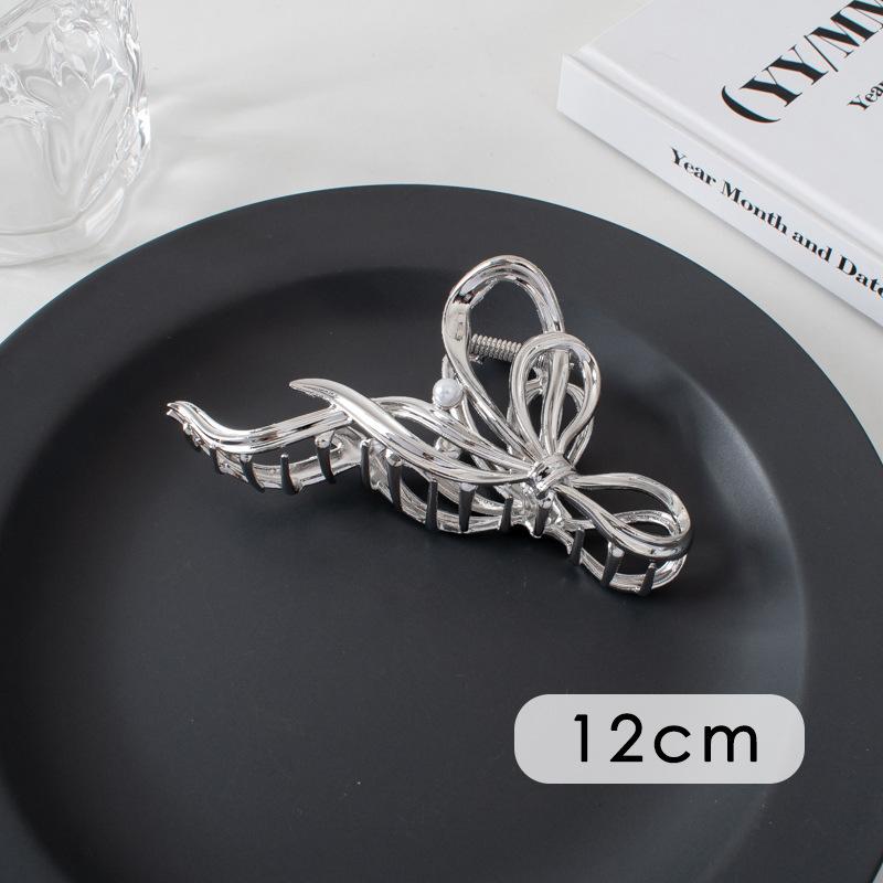 Metal Large Silver Luxury Solid Colors Hair Claws Grab Butterfly Elegant Vintage Headband Hair Clips for Women