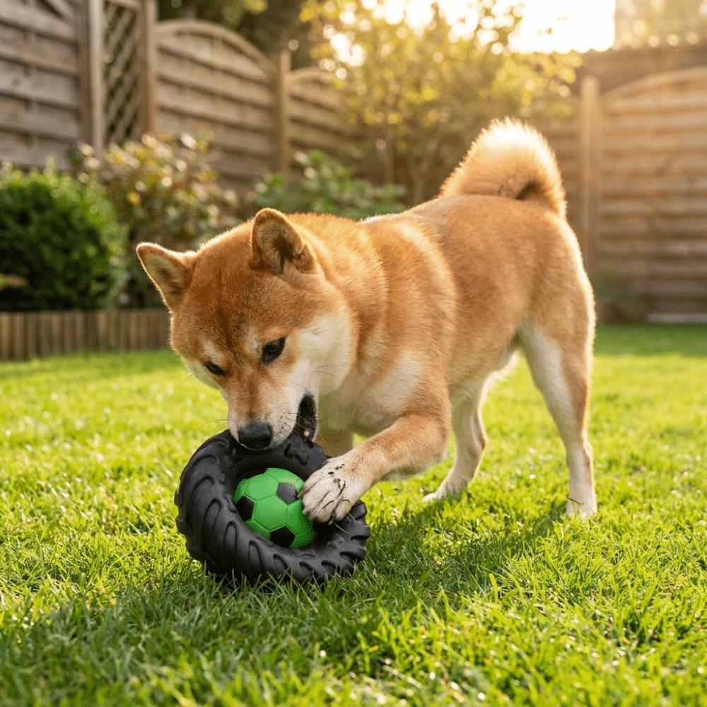 Elasticity Interactive Dog Toy Squeak Sound Dog Chew Wheel Toy Creative Molar Toys Indoor Play