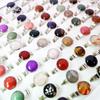 10Pcs Round Natural Stone Ring Female Opening Adjustable Stone Accessories Student Trinket Ring