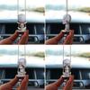 Skull Car Mirror Hanging Ornament with Christmas Hat Goth Auto Accessories for Men Women Swinging Skeleton Pendants Horror Things Spooky Charms Decor