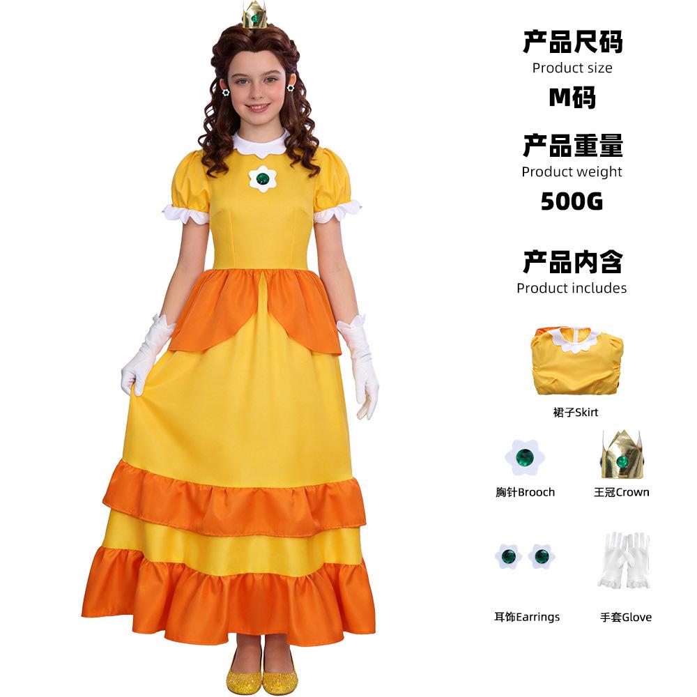 Game Halloween Costume Peach Princess Dress Cosplay Dress Super Mario Dress