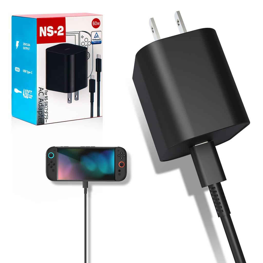AC adapter charger for Switch 60W PD fast TV mode PSE overcharge cable compatible with Switch and multiple other 2, charging, compatible, certified,
