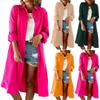 Women's Fashion Solid Color Loose Casual Comfort Lapel Long Button Coat