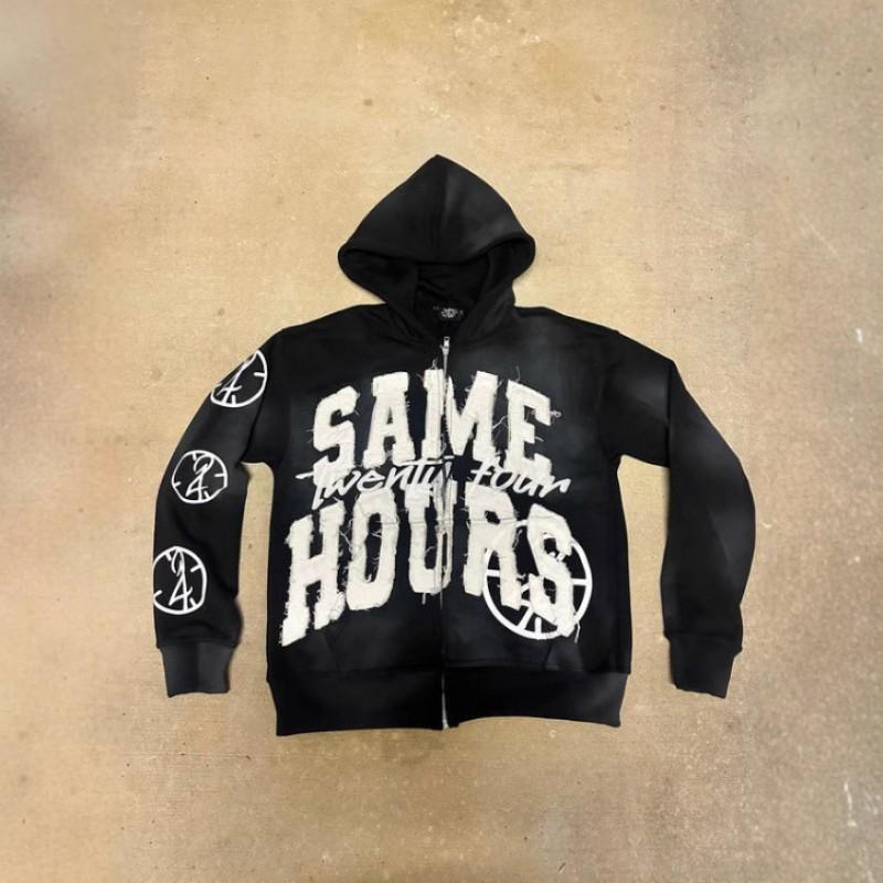 Mens Oversized Hooded Sweatshirt With Letter Print Streetwear Style Winter