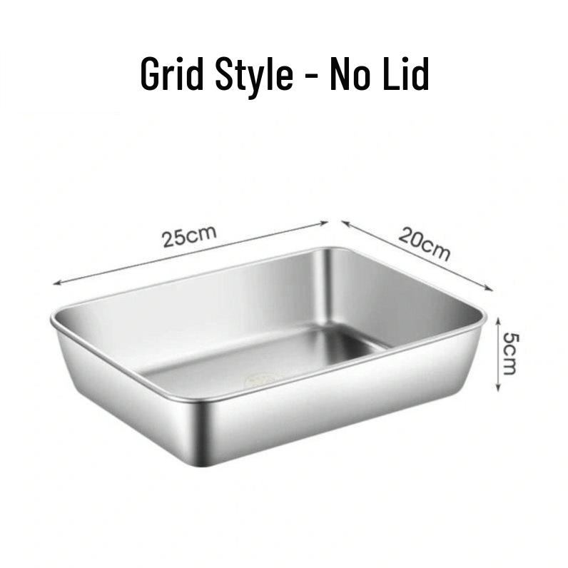 Контейнер для хранения продуктов из нержавеющей стали с крышкой: Квадратный ланч-бокс из пищевого пластика, безопасный для микроволновой печи и холодильника.