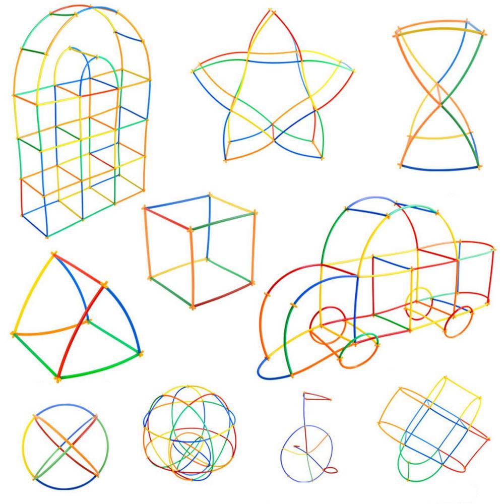 Сделай сам Цветные 4D Строительные Блоки Пластиковые Вставляющиеся Соединяющиеся Строительные Сборочные Блоки Монтессори Строительные Блоки Детские Игрушки-Пазлы