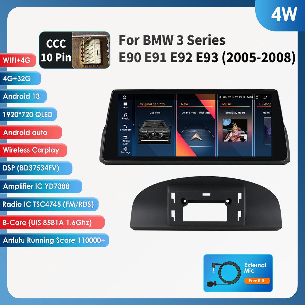 OSSURET Для BMW 3 серии E90 E91 E92 E93(2005-2008)CCC с интеллектуальными системами автомобиля, поддержка беспроводной Carplay Android Auto BT WIFI GPS 4G GPS Stereo
