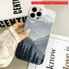 Misty Mountains & Pine Silhouettes All inclusive film hard phone case, compatible with iPhone 18 Pro Max 17 16 15 14 13 12 11