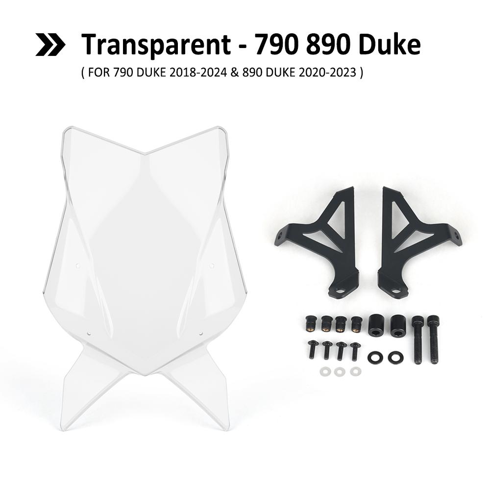 Motorcycle Windscreen Windshield Wind Screen Shield Protector Deflector Guard For 790duke 790 Duk 18-24 890duke 890 Duk 20-23