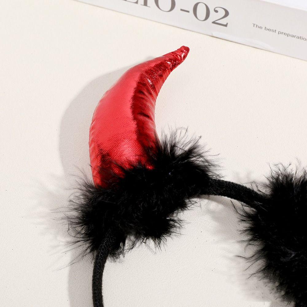 Black Feather Halloween Hair Band Headpiece Demon Hair Hoop  Witch Hair Accessories