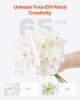 SucceBuy Artificial Flowers Real Looking White Silk Fake Hydrangea Bulk Faux Bridal Shower with Stem for DIY Wedding Bouquets