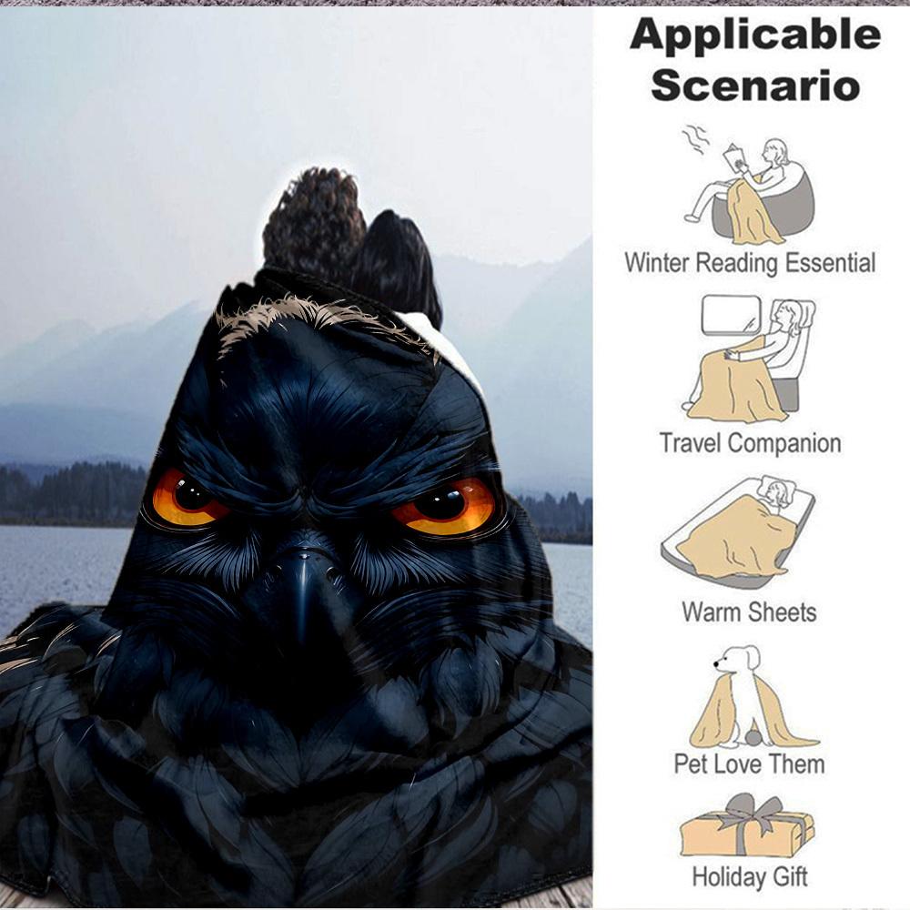 1pc Night Owl Blanket Lightweight Blanket Throw Blanket For Sofa, Bed, Travel, Camping, Livingroom, Office, Couch, Chair yy251010007