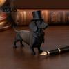 Художественная фигурка таксы, 3D-печатная фигурка джентльмена, элегантная скульптура собаки, настольное украшение, устойчивая статуэтка для дома, solid matte black