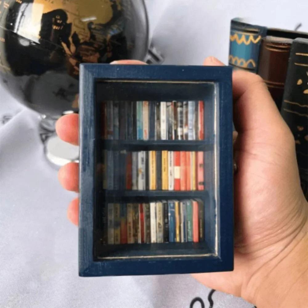 Настольное украшение Карманная Тревога Книжная полка Деревянная Миниатюрная Деревянная Книжная полка Карманная Книжная полка Дом