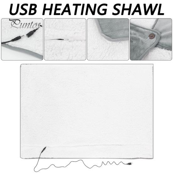 Электрическое одеяло с подогревом 5 В, низковольтная зарядка через USB, быстро нагреваемая теплая шаль, зимняя накидка, застегивающаяся на пуговицы, одеяло