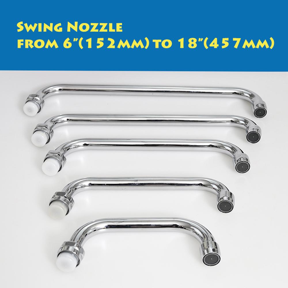 Commercial Industrial Brass Deck Mount Dual Handle Kitchen Faucet with Selectable Spout 8 Inch Center for Hotels & Restaurants
