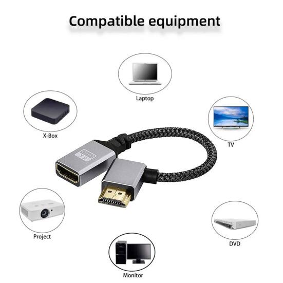 Кабель Папа-Мама 4K Металлический Адаптер, совместимый с HDMI Ноутбук ТВ Передача Аудио-Видео
