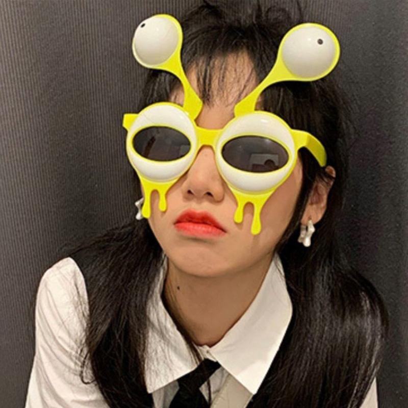 Солнцезащитные очки "Инопланетянин с большими глазами", Смешные очки для вечеринки "С днем рождения", Реквизит для селфи, Модные детские и взрослые декоративные очки