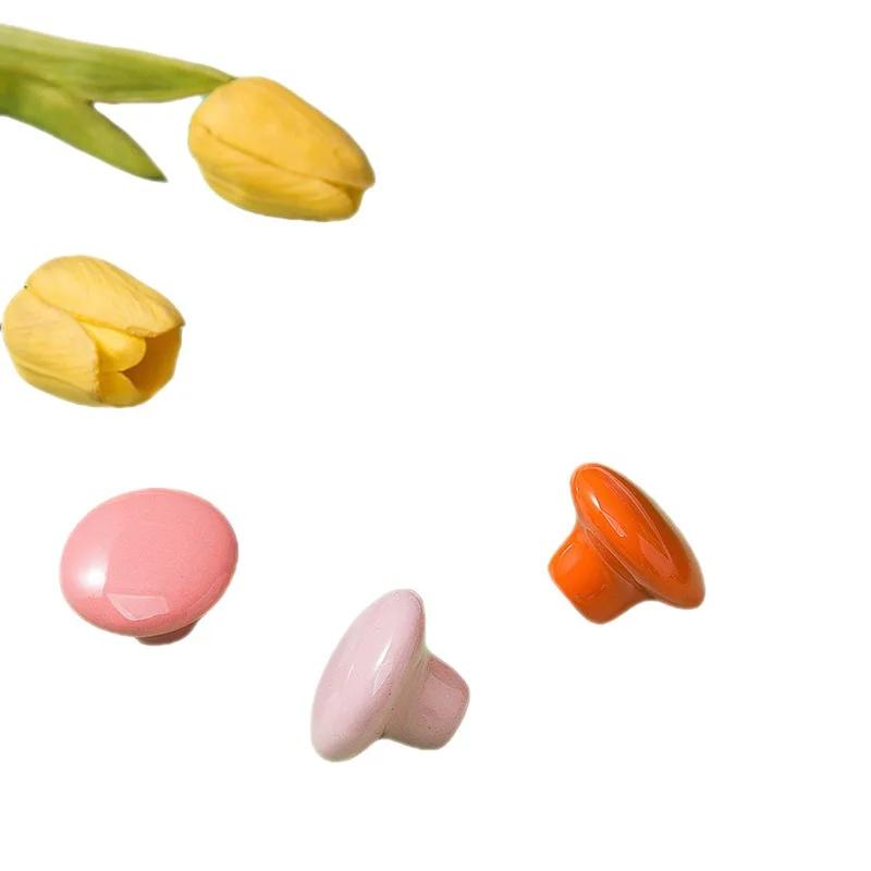Candy Color Knobs Ceramic Drawer Knobs Cabinet Pulls  Round Furniture Kitchen Handle Furniture Handle for Kids Room Hardware