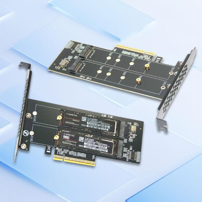Высокоскоростная карта-конвертер PCIe на 2 порта два M.2 NVME M Key, технология печатных плат для стабильной передачи данных