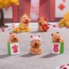 7 Pcs Capybara Miniatures Mini Capybara Figurines Resin Fortune Capybara Collectibles Statues for Car Dashboard Bookshelf Office Desk