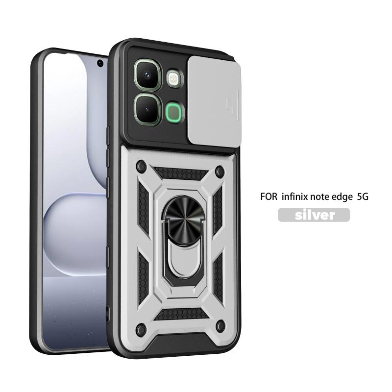 For Infinix Note Edge 5G Case Car Push Window Holder Armor Phone Case For Infinix Note Edge 5G Slide Camera Protect Back Cover