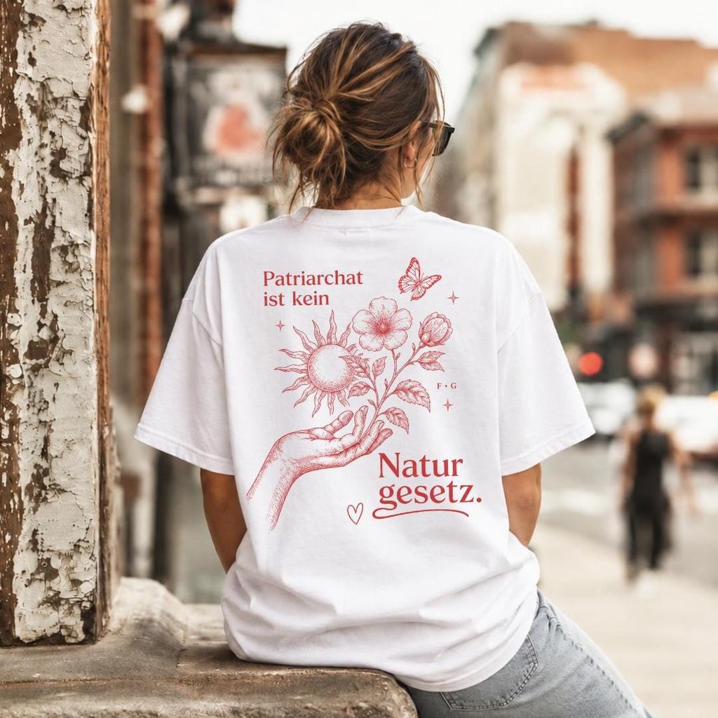 Retro Feminist Shirt, Back Print, Feminist Graphic Tee, Feminismus, Feministisches T-Shirt, Patriarchy is not a law of nature