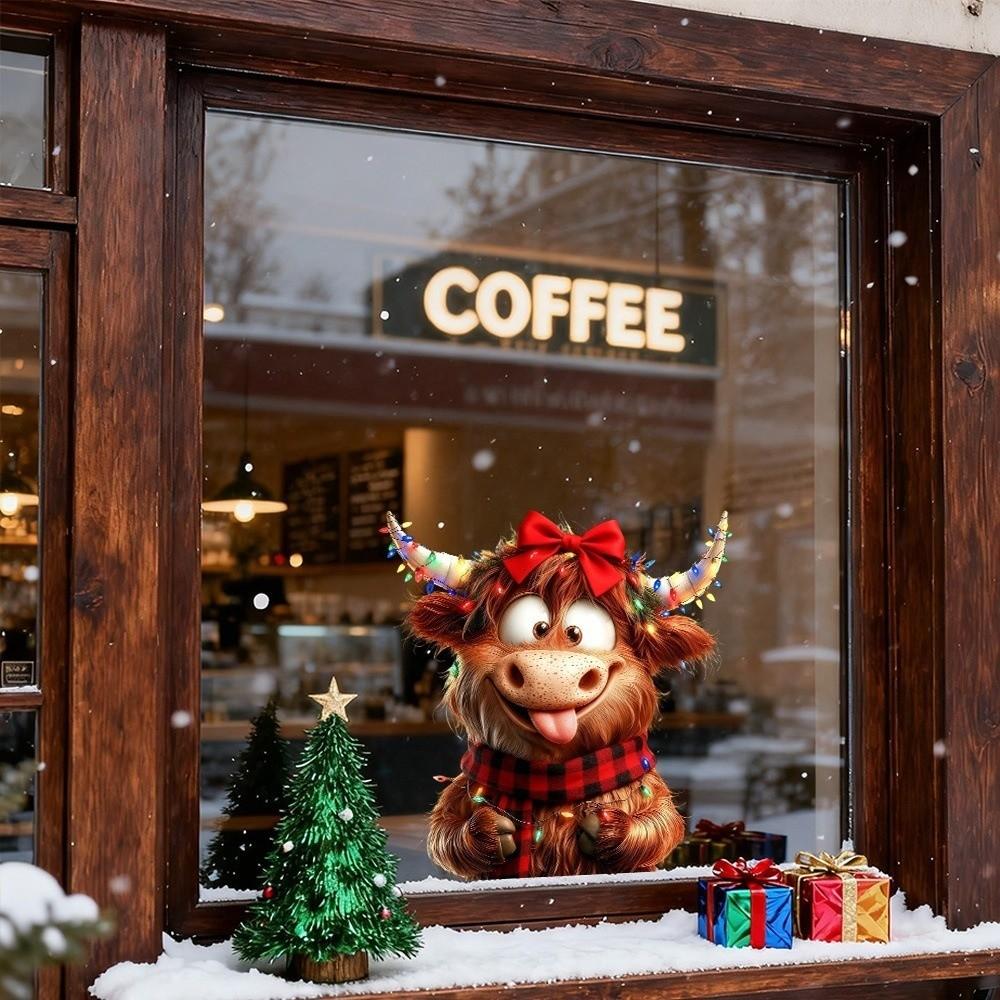 ПВХ Рождественская наклейка на окно Тема С Рождеством Электростатическая наклейка на стекло Украшение для стен