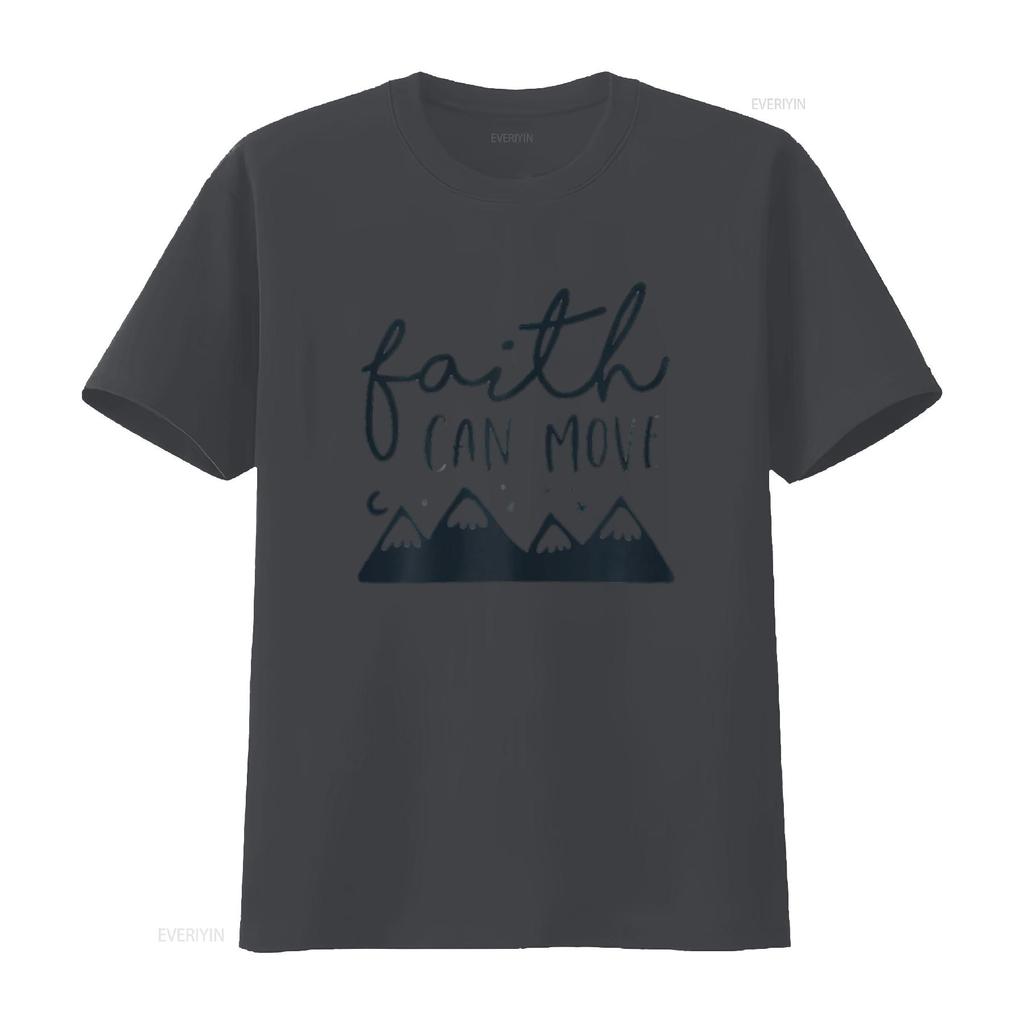 Faith Can Move Mountains Christian Spiritual Religious Quote Womens T Shirt White X Large vintage Washed Stretched homme Soft