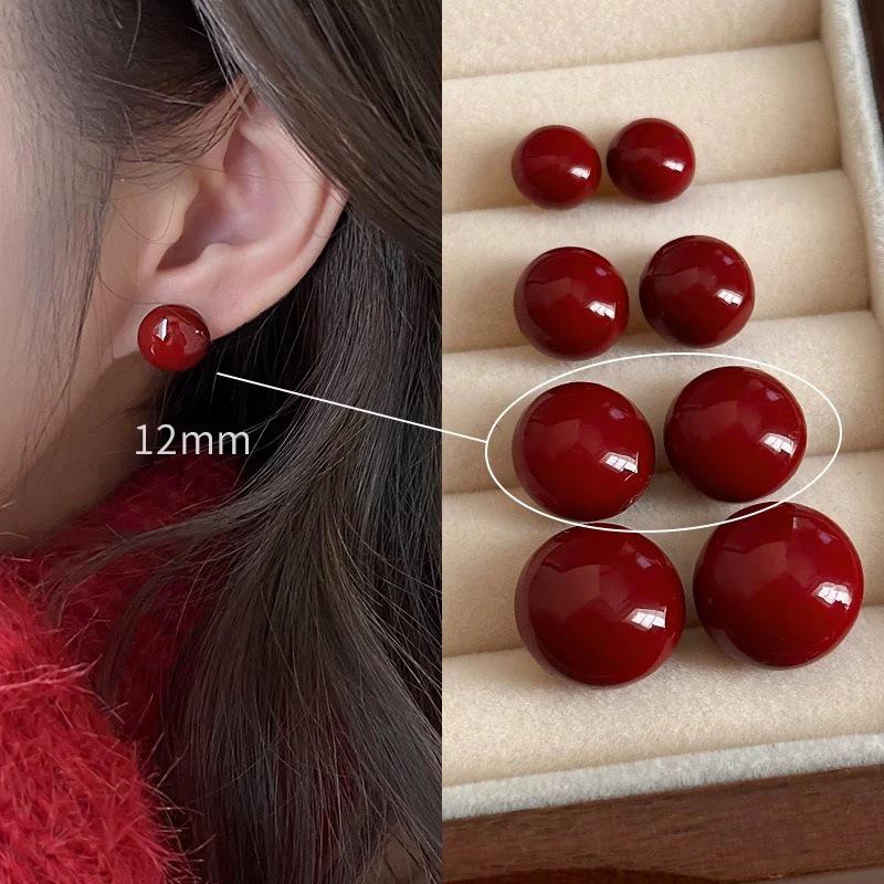 Серьги-гвоздики Ankela Red Ribbon Bow-Knot Vintage для женщин, корейская мода, осень-зима, простые геометрические серьги-банты