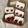 Серьги-гвоздики Ankola Red Oil Dripping Love Circle Doudou женские осенне-зимние легкие роскошные ретро универсальные серьги