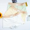 Women Underpants Slim Fit Solid Color Elastic Waistband Cotton Crotch Mid