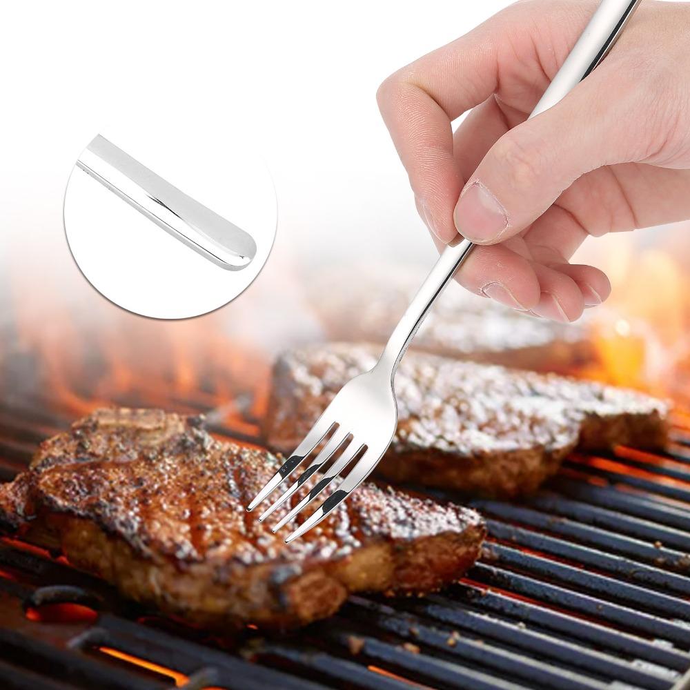 5Pcs Rustless Steel Table Fork Polished Glossy Dining Fork Reusable Dinner Fork Banquet Use
