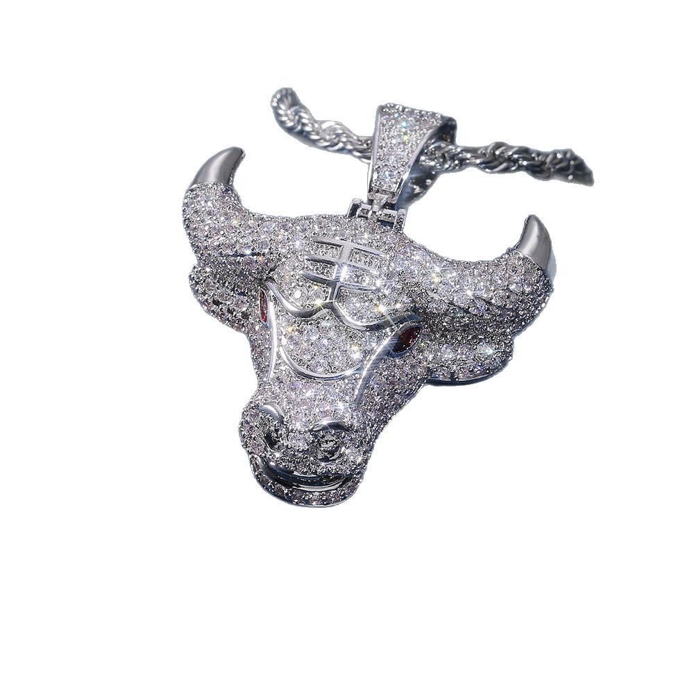 New Style Fashionable and Personalized Men Creative Domineering Zodiac Ox Head Pendant Necklace