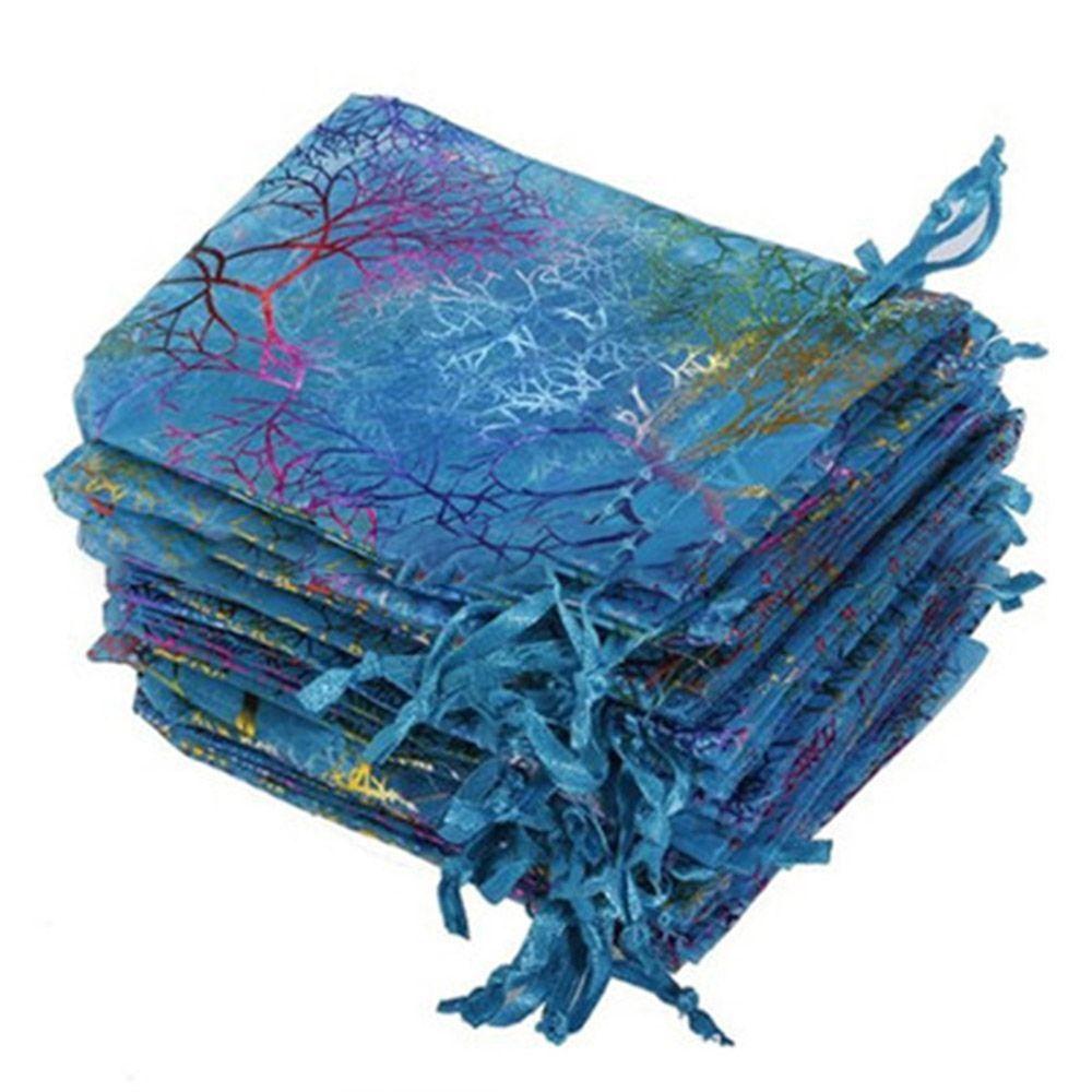 Packaging Pouches Wedding Favor Wrapping Supplies Hot Stamping Organza Bag Drawstring Candy Pouch