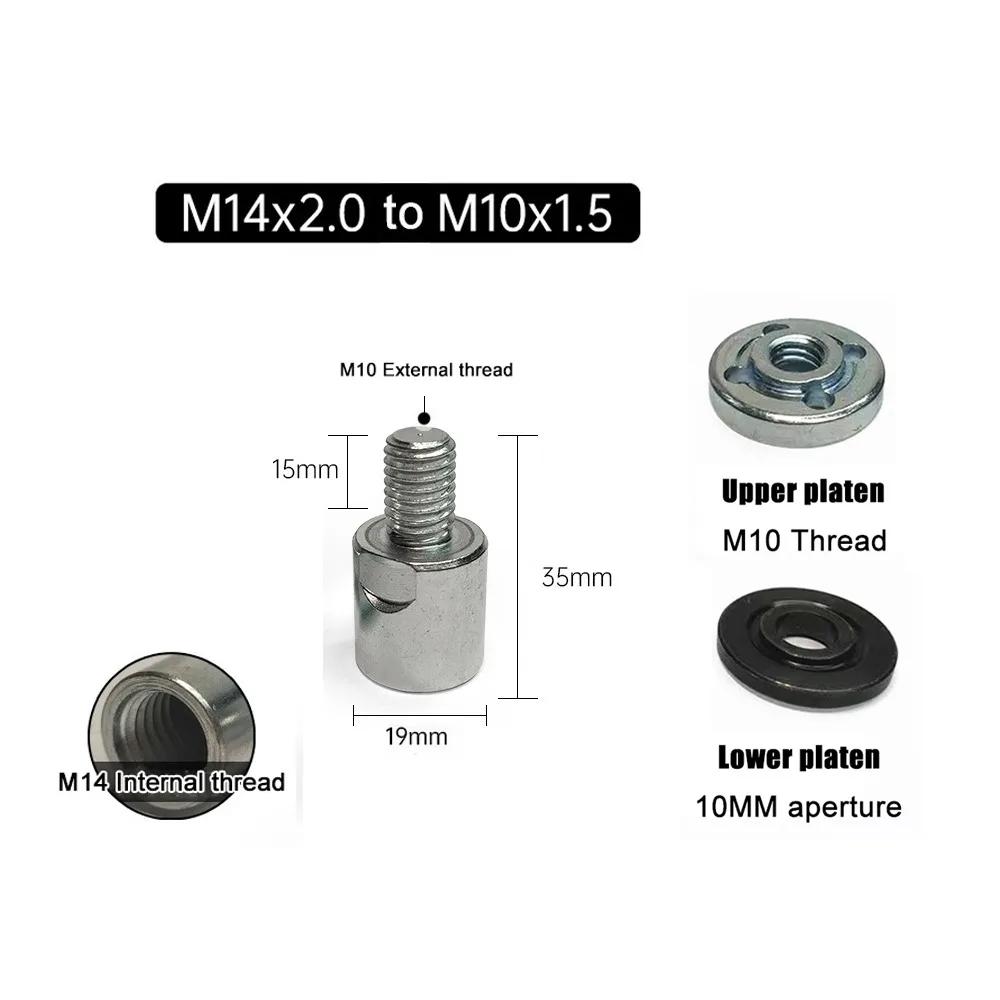 M14 to M10 Angle Grinder Adapter Durable Thread Slotting Tool for Polishing Connecting Rod Retrofitting Accessories