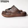 WTEMPO Мужские летние сандалии с толстой подошвой и мягкой подошвой, повседневные шлепанцы, пляжная обувь на открытом воздухе, нескользящие домашние тапочки, модная походная обувь