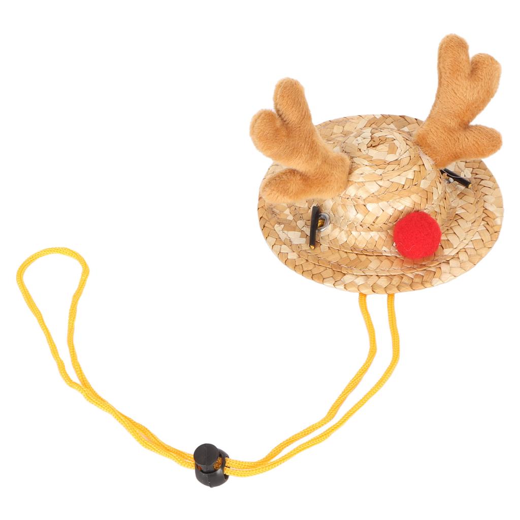 Шляпа бородатого дракона в форме рогов лося с регулируемой пряжкой на ремне для маленьких домашних животных, соломенная шляпа для ящерицы