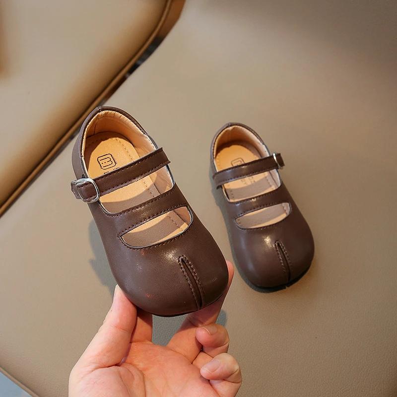 Children's Leather Shoes 2024 Spring and Autumn New Soft Boys Anti Slip Comfortable Versatile Sweet Princess Kids Casual Shoes