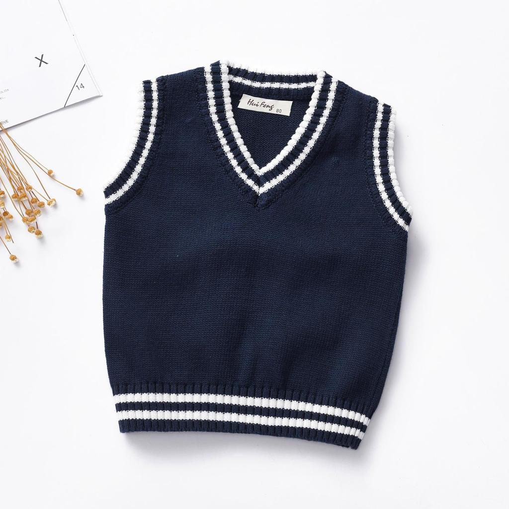 Детский вязаный жилет с v-образным вырезом для мальчиков, верхняя рубашка, пуловер и нижняя рубашка