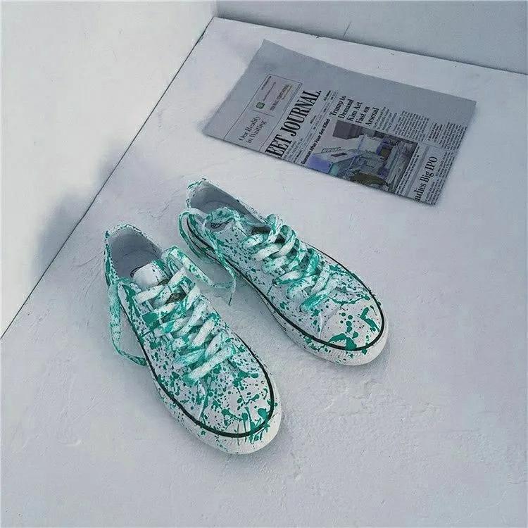 Модные красные стильные грязные туфли унисекс для мужчин граффити поддельные кровавые кроссовки из парусины для мальчиков высокие кроссовки дизайнерская мужская обувь