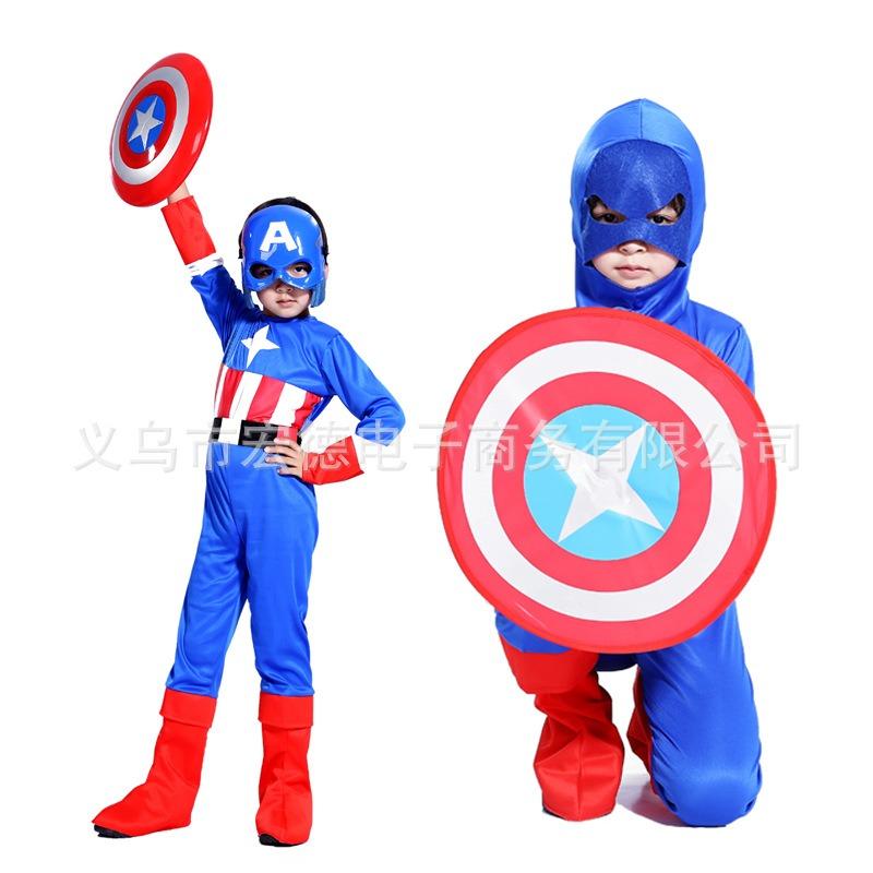 Костюм капитана на Хэллоуин, День защиты детей, щит, костюм мальчика, костюм супергероя Мстителей