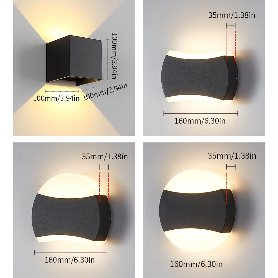 Настенный светильник светодиодный 85-265 В 6 Вт 12 Вт холодный белый теплый белый подходит для внутреннего наружного сада удобное украшение простая установка