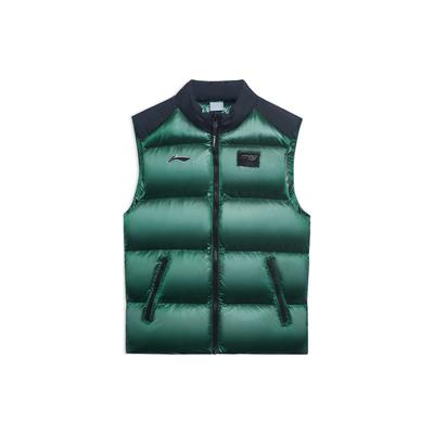 Мужской жилет Li Ning National Team Table Tennis Series Color Block Stand Collar Down Vest Lush-Green AMRR013-2
