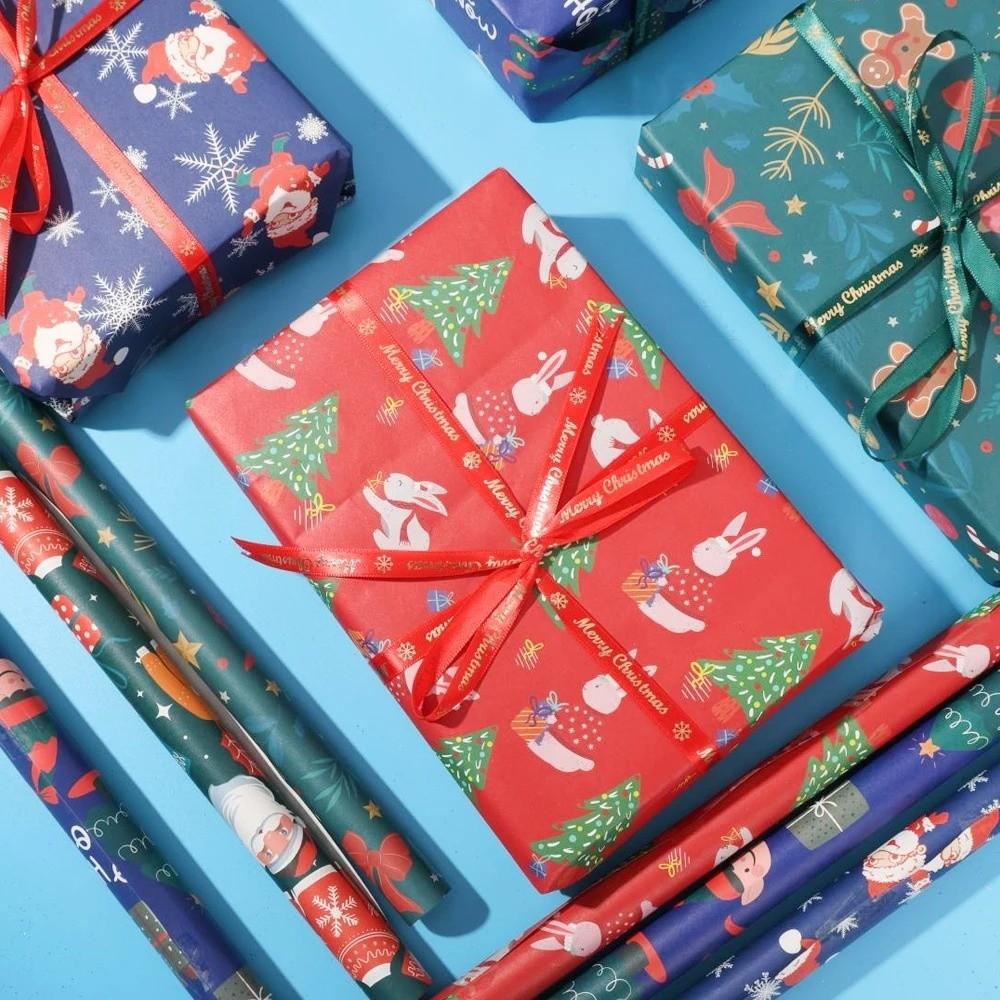 Xmas Tree Gift Packaging Papers Santa Claus Wall Decor Stickers Party Celebration