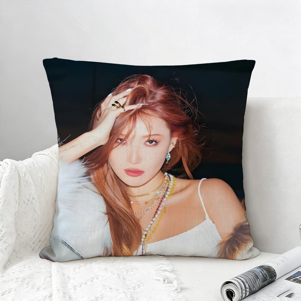Kpop Hwasa Cushion Cover Natural Linen Pillowcase Set AllinOne Decor for Sofa Bedroom Chair